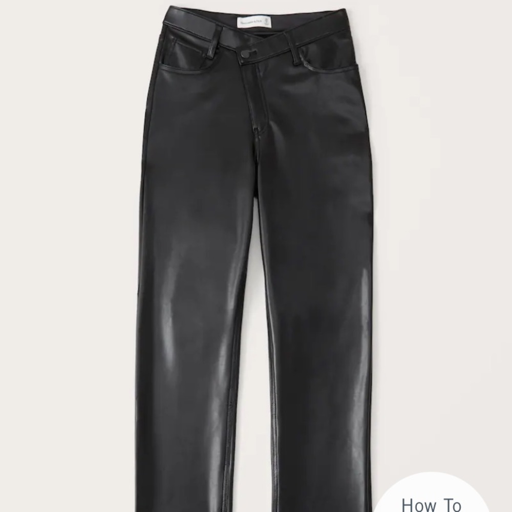 ABERCROMBIE Vegan Leather Dad Pants size 23s